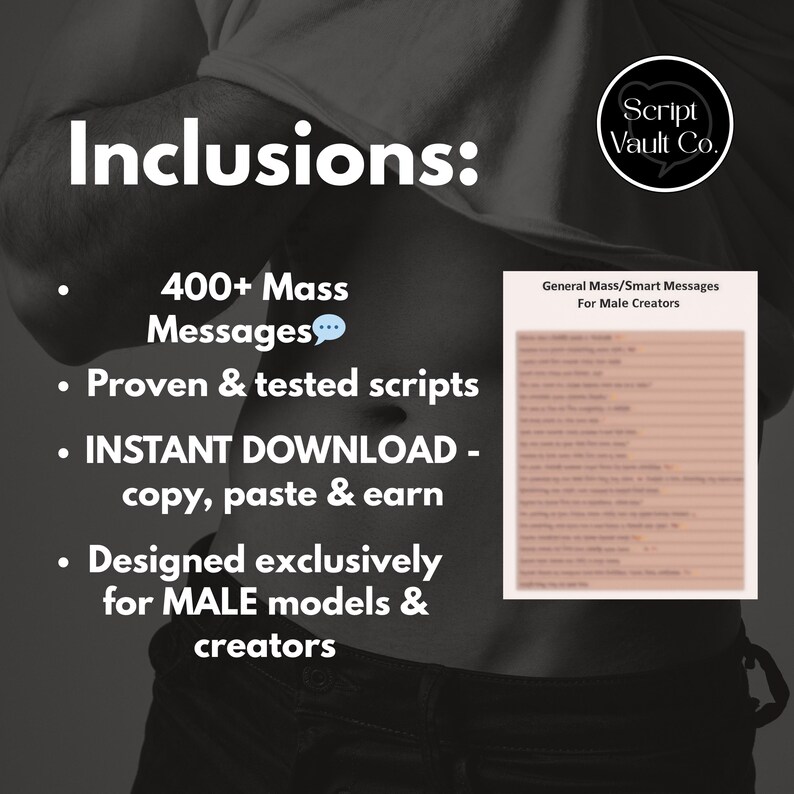 Onlyfans Male Creator Mass Messages | 400+ Templates | Flirty Chat ...