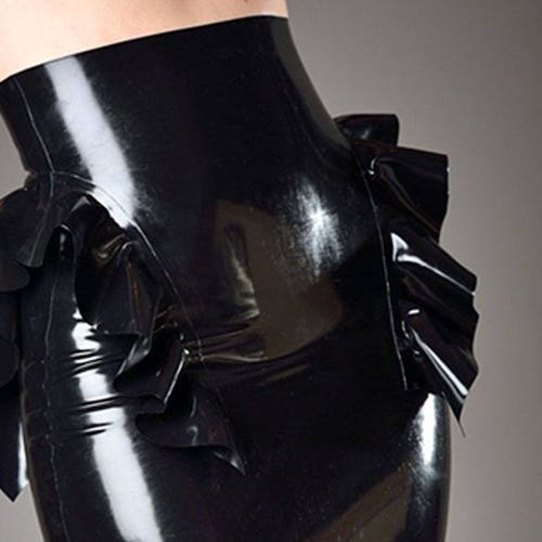 Highwaisted Latex Peplum Skirt