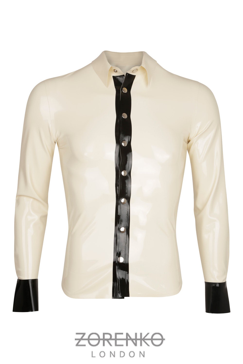 Image of Men's Detailed Latex Shirt