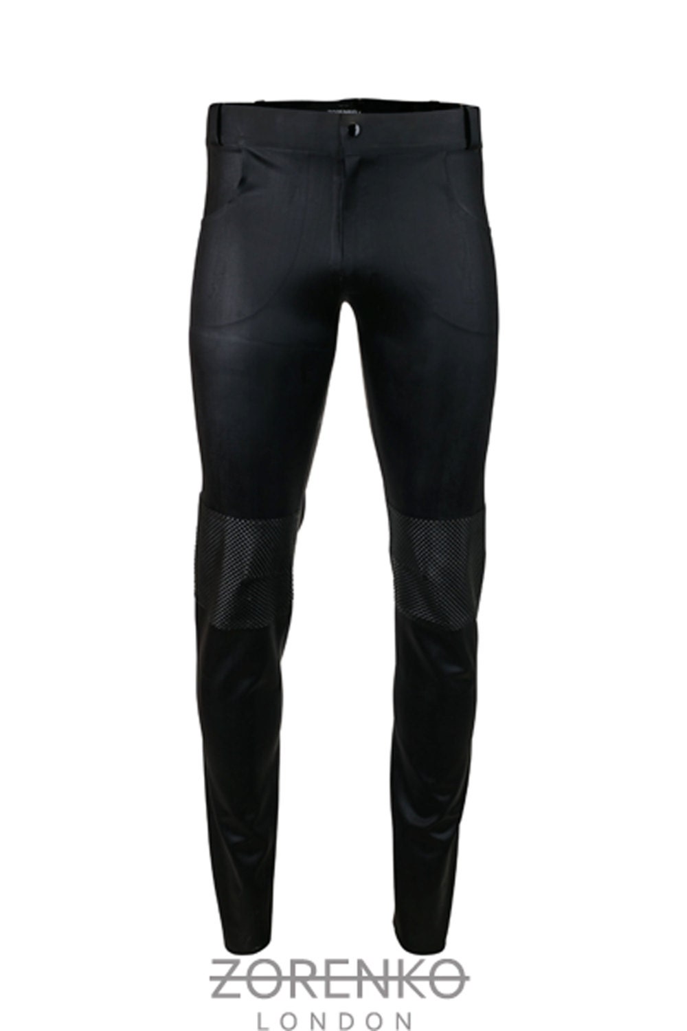 Image of Men's Matte & Texture Latex Biker Jeans