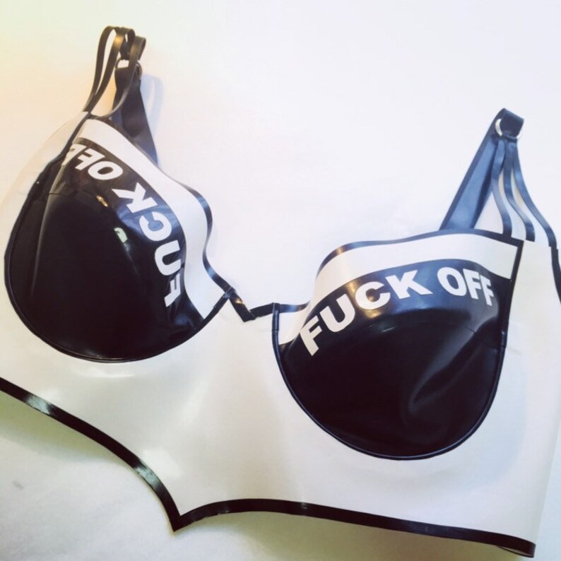 F**k Off V Point Latex Bra
