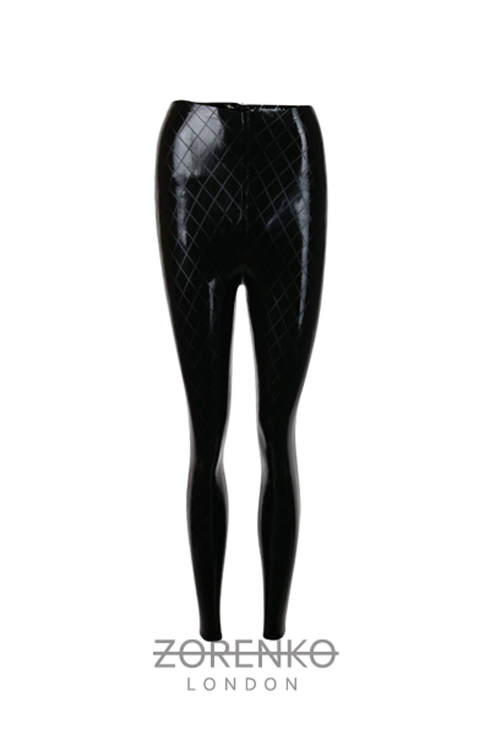 Image of Etched Diamond High Waist Latex Leggings