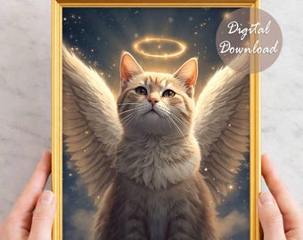 Retrato personalizado em memória do seu animal de estimação, presente personalizado em memória do seu cão, presente para quem perdeu um animal de estimação, retrato de cachorro com asas de anjo, presente em homenagem à Ponte do Arco-Íris.