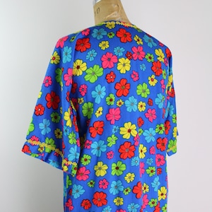 60s FlowerPower Maxi dress / Front Zipper Dress / Colorful Dress / 1960s / Size S/M image 8