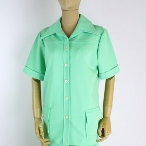 70s Mint Two Piece Set / Pants Suit / 70s Suit / Size M/L