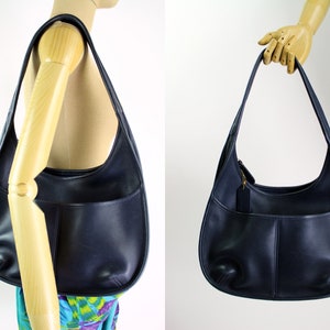 Vintage Coach Ergo Zip Hobo Shoulder Bag Navy Blue / Coach 9033
