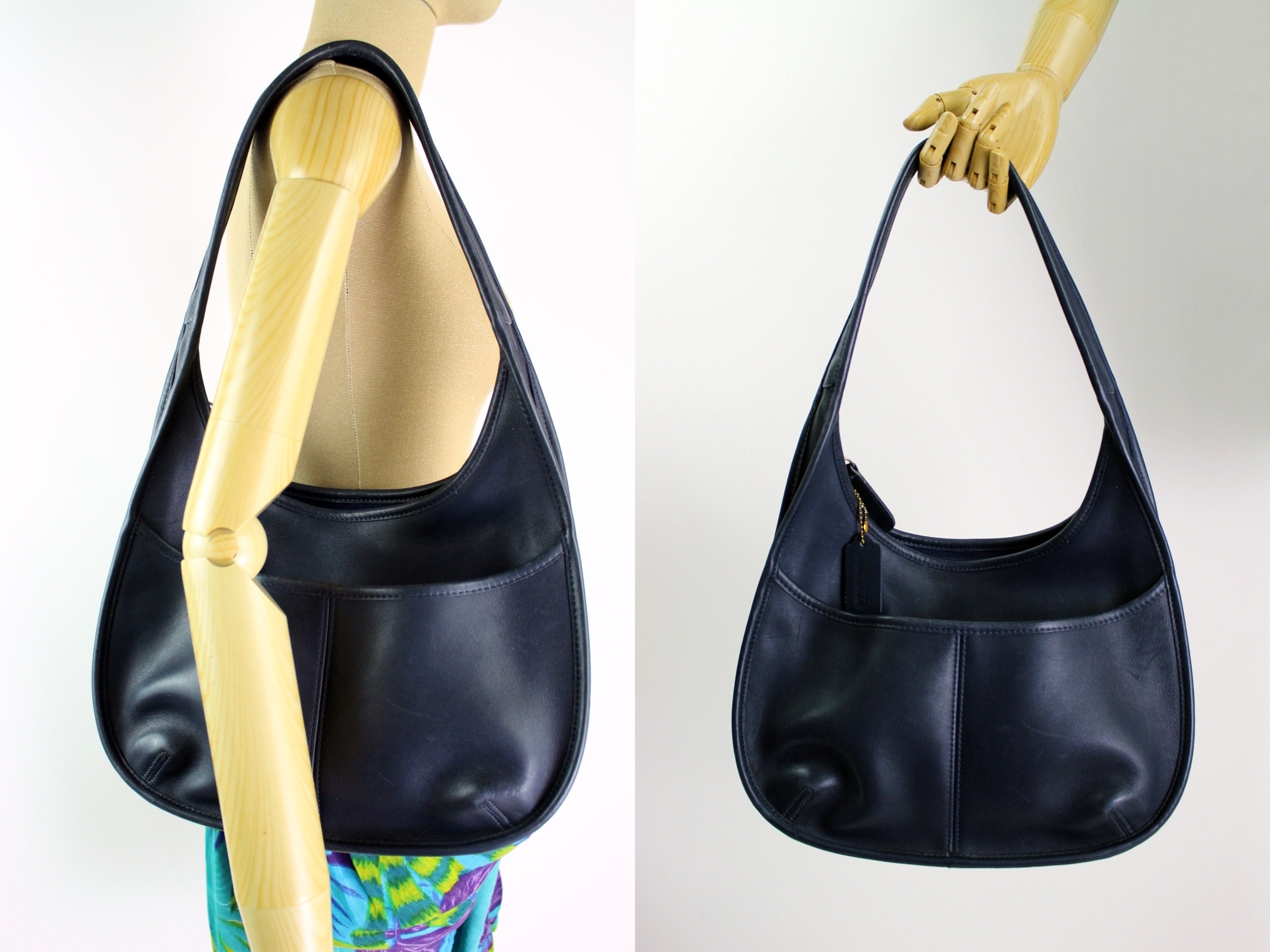 Vintage Coach Ergo Zip Hobo Shoulder Bag Navy Blue / Coach Vintage Coach Ergo Zip Hobo Shoulder Bag Navy Blue / Coach