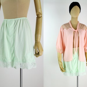 60s Mint Green Sears Bloomers / 60s Lingerie Shorts / Lace Lingerie / 1960s Mint Green Lingerie Shorts/  Pettishorts Lingerie /Size S/M