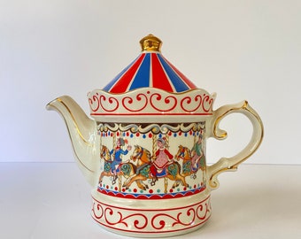 Vintage Sadler Edwardian Entertainments Carousel Teapot / "The Carousel Teapot" / FREE Us SHIPPING