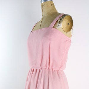 70s Pink Flowy Dress / Pink Midi Dress / Pink Party Maxi Dress / Pink Rose Dress / Pink Wedding Dress / Vintage Cocktail Dress Size M/L image 6