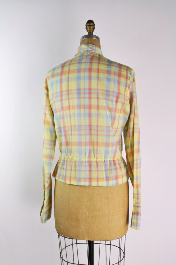 70s Plaid Wrangler Shirt / 1970s Western Shirt / … - image 8