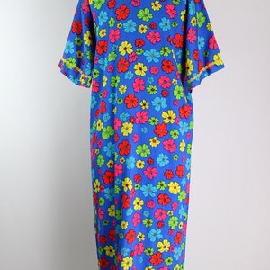 60s FlowerPower Maxi dress / Front Zipper Dress / Colorful Dress / 1960s / Size S/M image 6