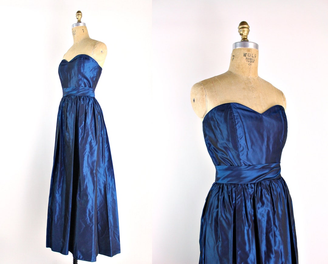 Vintage 1980s Electric Blue Ballgown Dress