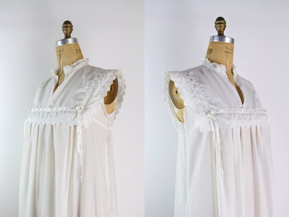 70s Christian Dior White Summer Slip Dress / Summ… - image 4