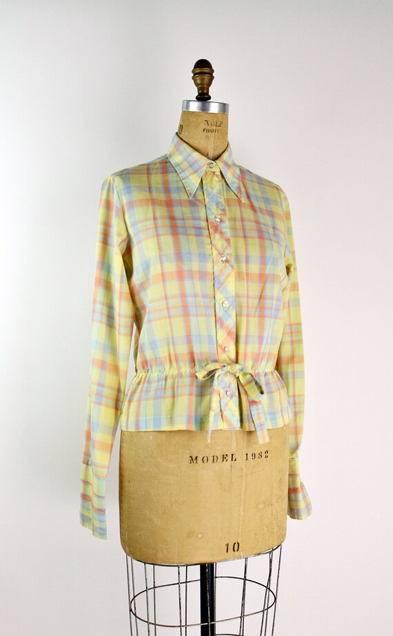 70s Plaid Wrangler Shirt / 1970s Western Shirt / … - image 4