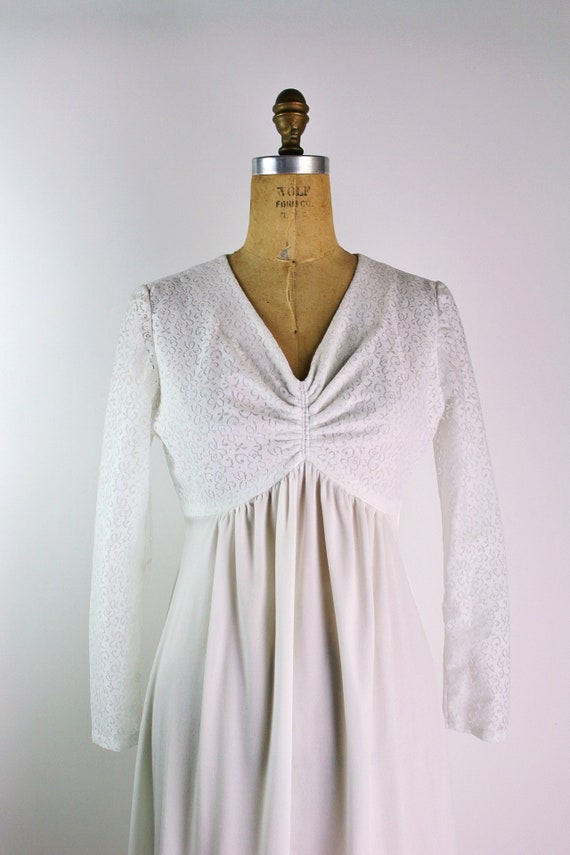 70s Boho Wedding Dress / Vintage Wedding Dress / … - image 3