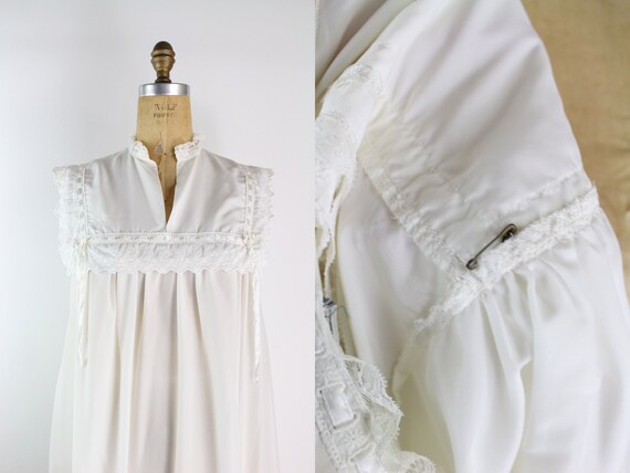 70s Christian Dior White Summer Slip Dress / Summ… - image 6