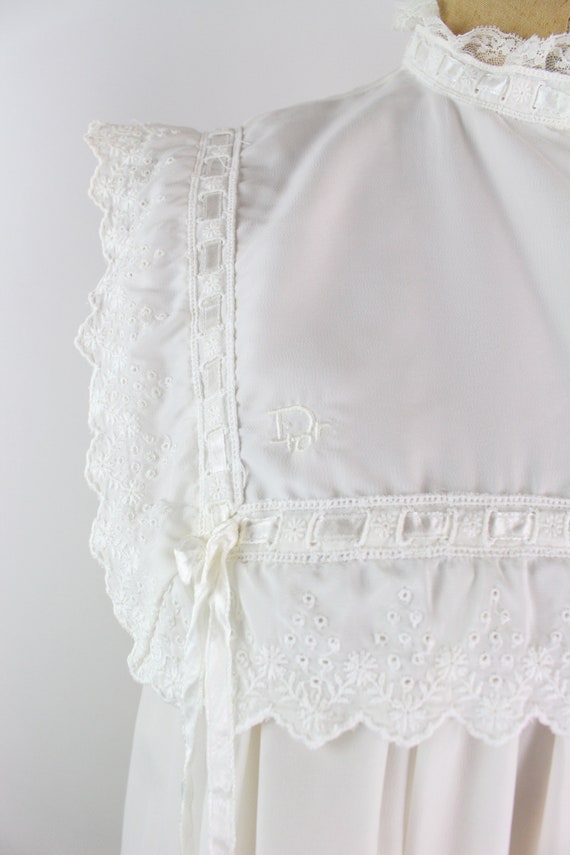 70s Christian Dior White Summer Slip Dress / Summ… - image 2
