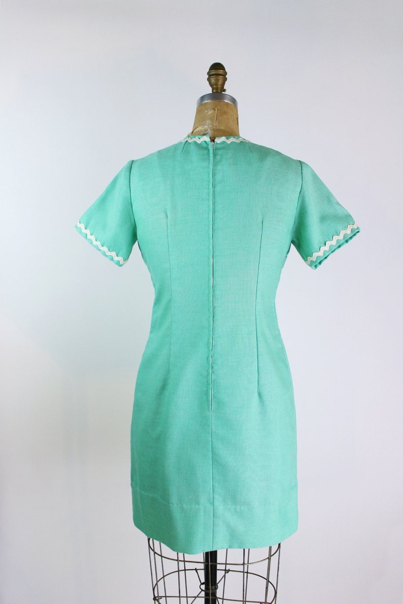 60s Mint Green Mod Mini Dress / Size S/M image 5