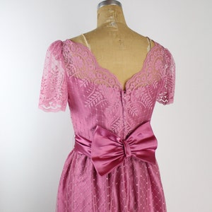 70s Pink Lace Cocktail Dress / Pink Satin / Wedding Guest / Bridemaids / 1970s Dress / Party Dress / Prom/ Size S/M image 10