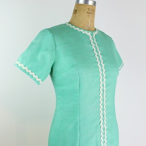 60s Mint Green Mod Mini Dress / Size S/M image 3