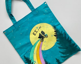 Vintage 1982 E.T. & Me Canvas Tote Bag  / Kids Size Tote