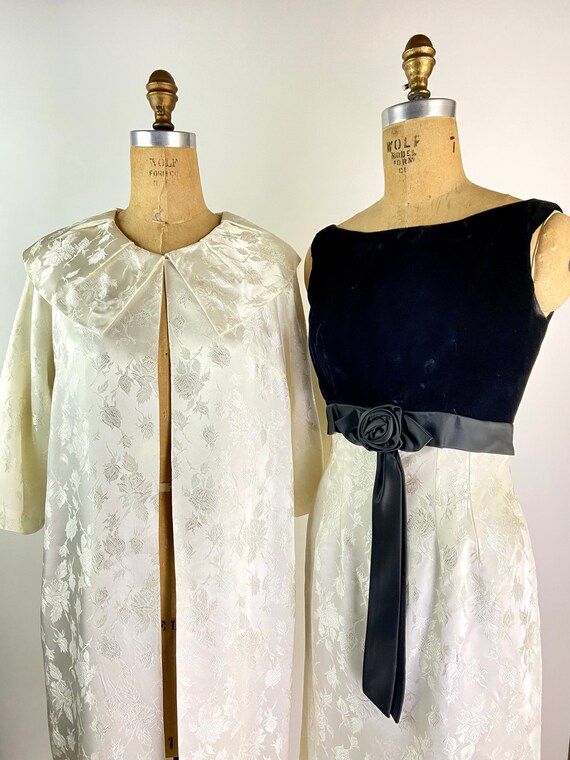1950s Black and White Dress and Jacket Set/ 50s T… - image 2