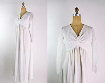 Robe de mariée bohème des années 70 / robe de mariée vintage / années 1970 / mariage bohème / robe de mariée manches longues / taille S/M