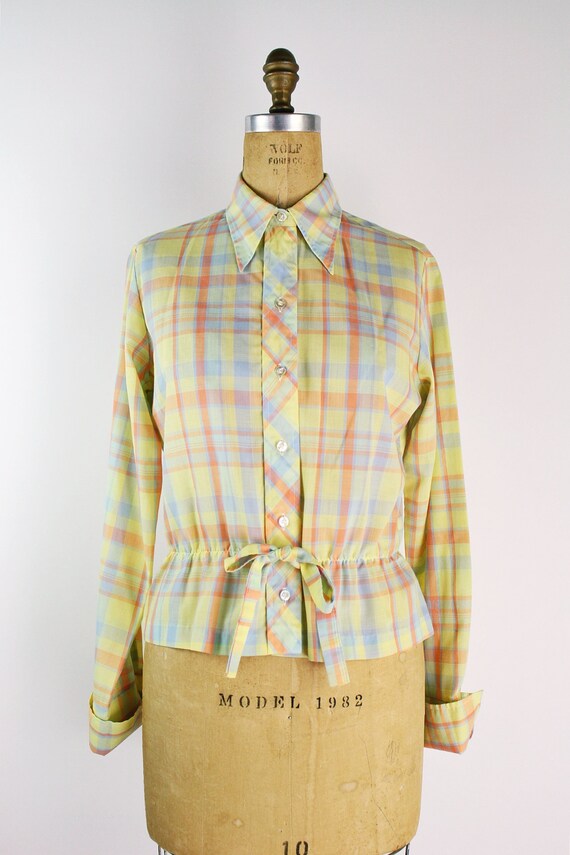 70s Plaid Wrangler Shirt / 1970s Western Shirt / … - image 9