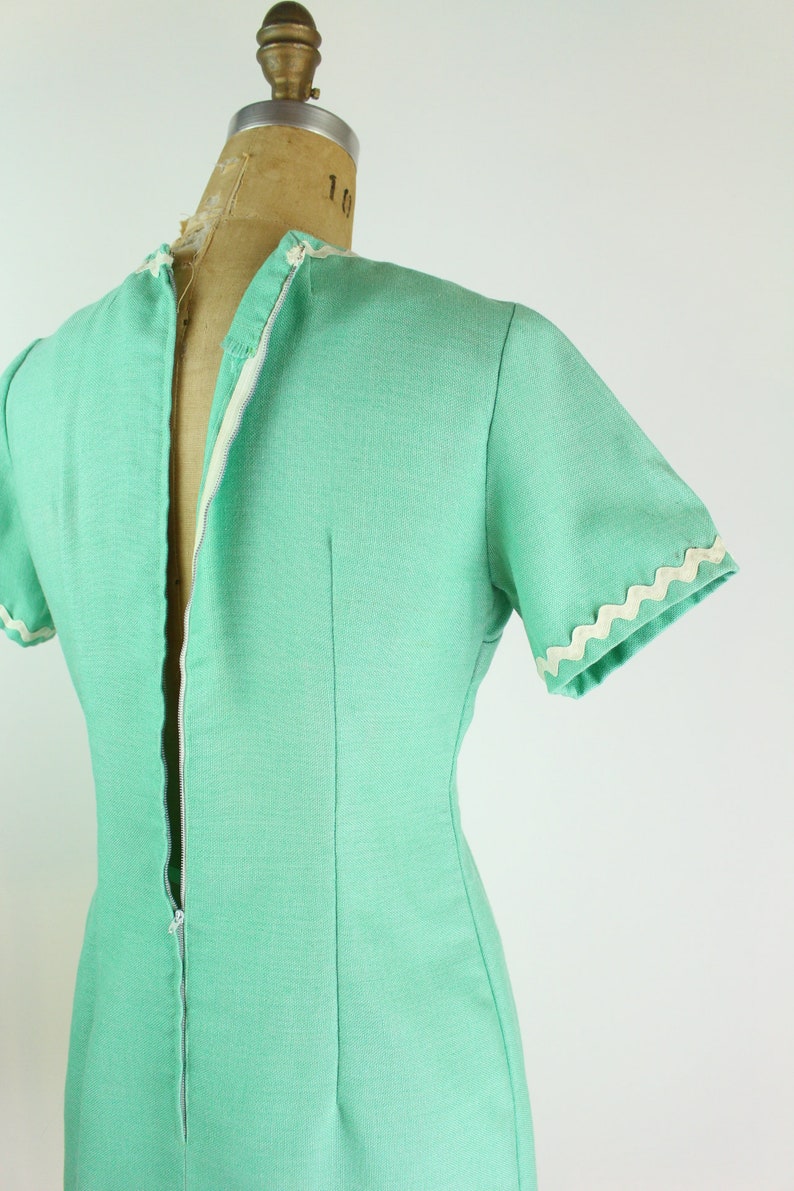 60s Mint Green Mod Mini Dress / Size S/M image 8