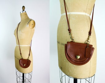 90s Coach Mini Belt Bag 9826 in British Tan / Vintage Coach / Mini Leather bag / #9826 /