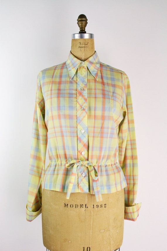 70s Plaid Wrangler Shirt / 1970s Western Shirt / … - image 2