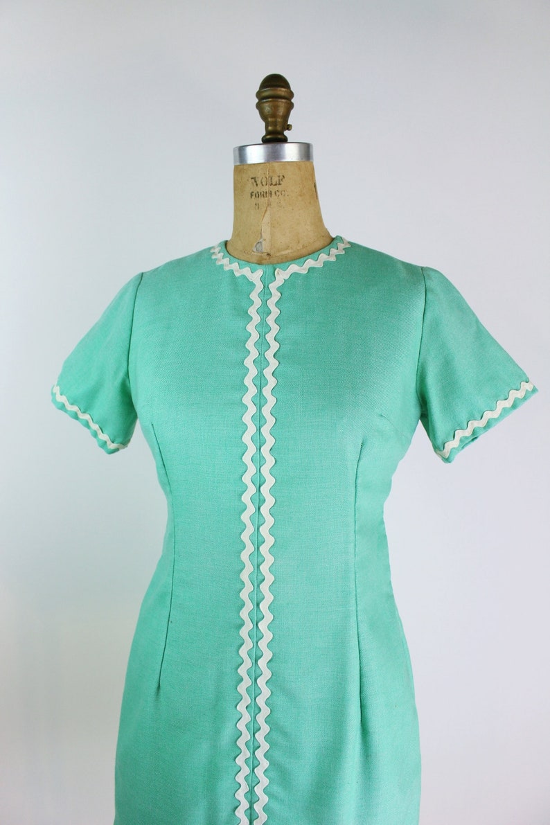 60s Mint Green Mod Mini Dress / Size S/M image 4