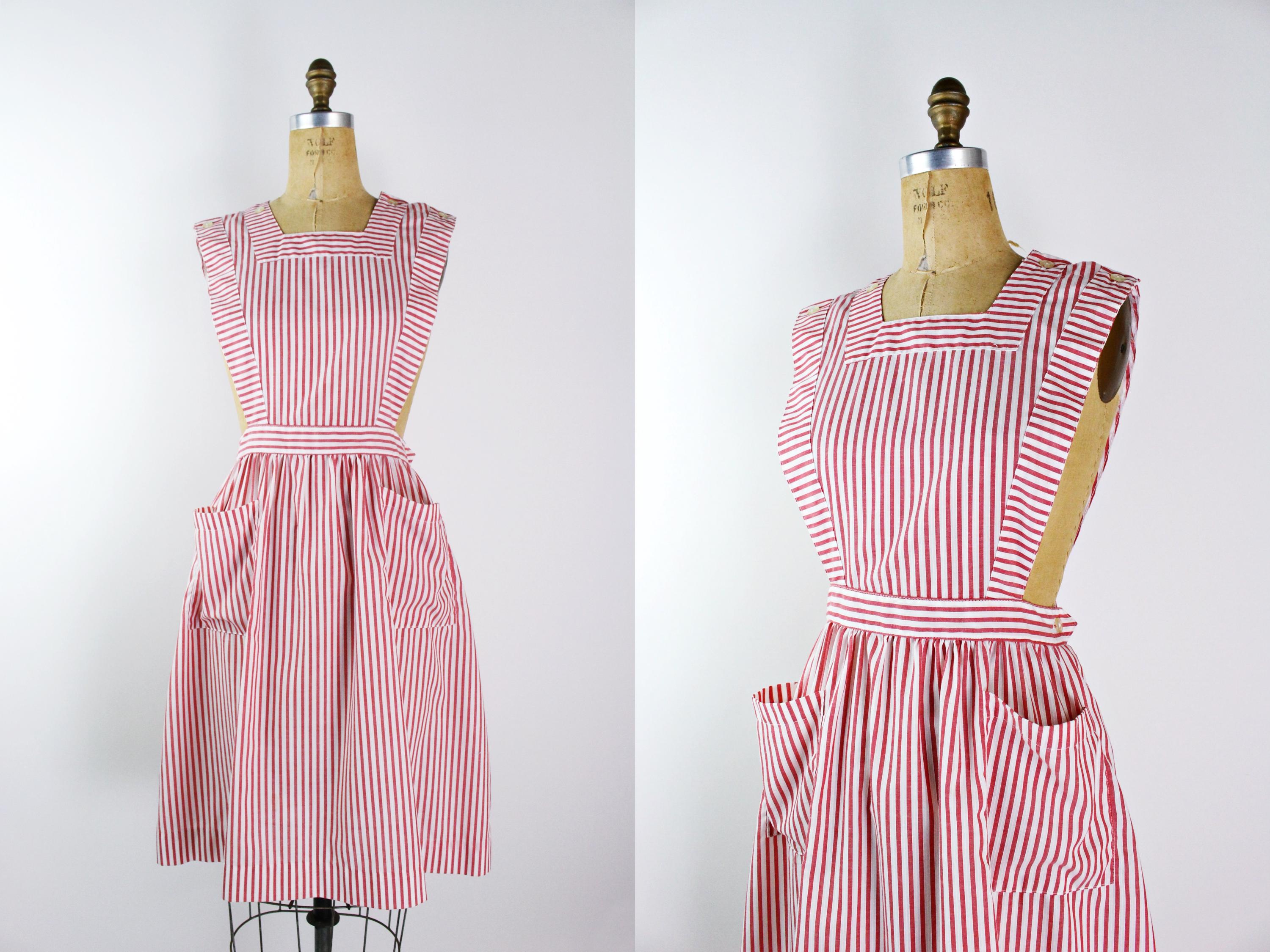 50s Candy Striper Nurse Uniform / Vintage Pinafore / Imperial