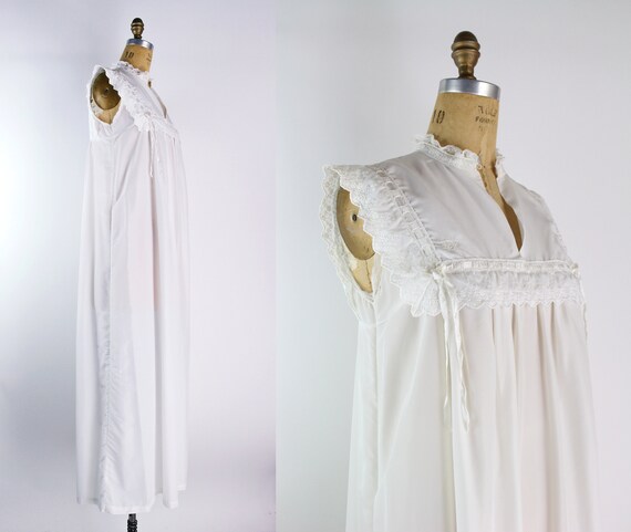 70s Christian Dior White Summer Slip Dress / Summ… - image 8