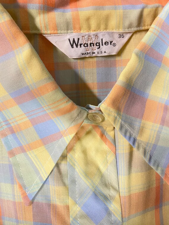 70s Plaid Wrangler Shirt / 1970s Western Shirt / … - image 10