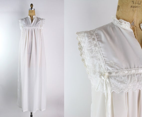 70s Christian Dior White Summer Slip Dress / Summ… - image 1