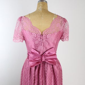 70s Pink Lace Cocktail Dress / Pink Satin / Wedding Guest / Bridemaids / 1970s Dress / Party Dress / Prom/ Size S/M image 2