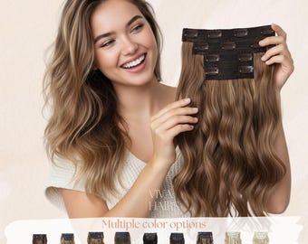 Wavy Clip In Hair Extensions | 14 Inch Synthetic Fiber Hairpiece