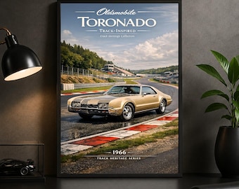 1966 Oldsmobile Toronado Car Poster, Vintage American Automotive Print (Garage Decor)