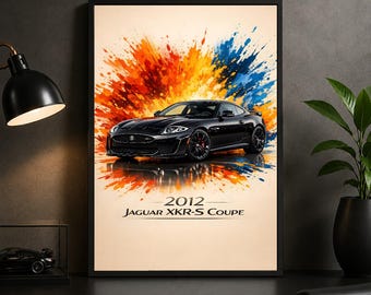 2012 Jaguar XKR-S Coupe Poster, Luxury Sports Car Wall Art (Digital Download)