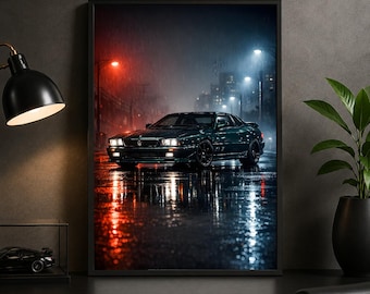Maserati Shamal 1990 Poster, Italian Luxury Car Wall Art Garage Decor