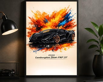 Lamborghini Sian FKP 37 Poster – 2020 Hypercar Wall Art Print