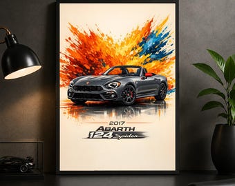 Abarth 124 Spider 2017 Poster – Italian Sports Car Wall Art Print