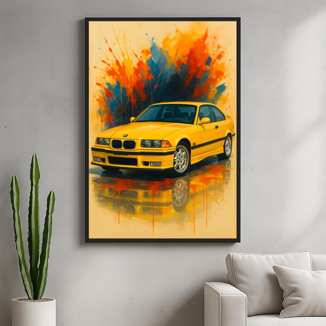 BMW M3 E36 1995 Poster – Classic 90s M3 Performance Car Wall Art Print ...