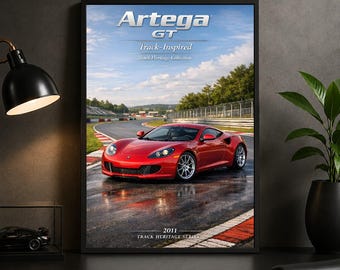 Artega GT 2011 Sports Car Poster, Luxury Automotive Track Art