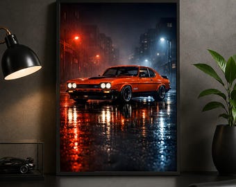 1974 Ford Capri RS3100 Automotive Poster, Classic Car Wall Art (Digital Download)