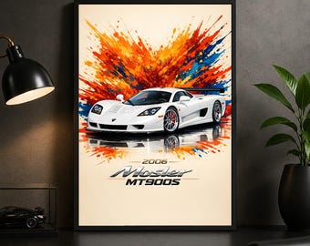 モスラー MT900S 2006 ポスター – ガレージやオフィス向けの希少なスーパーカーのウォールアートプリント