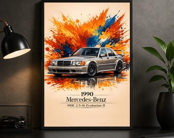 Mercedes-Benz 190E 2.5-16 Evolution II Poster – 1990 DTM Legend Car Wall Art Print
