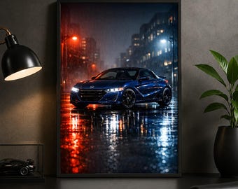 Honda S660 2015 Automotive Poster, JDM Car Wall Art for Garage and Office Decor